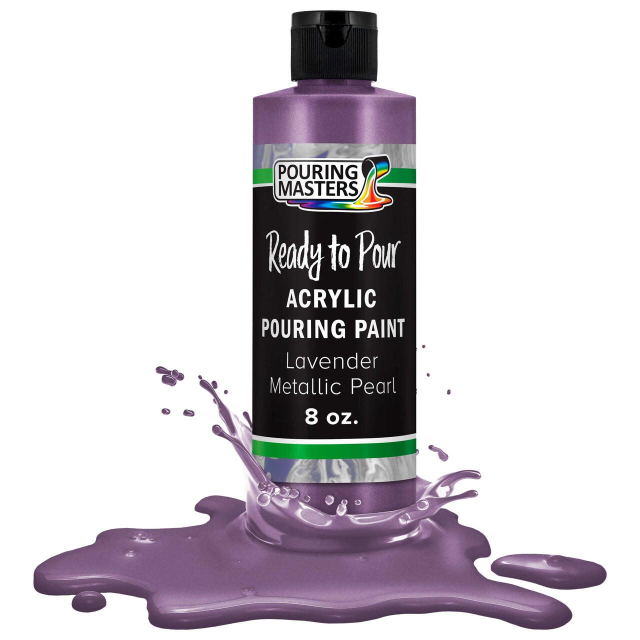 Pouring Masters Lavender Metallic Pearl Ready to Pour Acrylic Pouring Paint - Premium 8-Ounce Pre-Mixed Fluid Acrylic Paint - Fluid Art Supplies for Canvas, Wood, Paper, Tile & Rocks